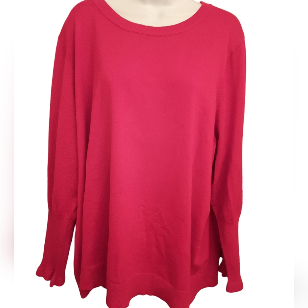 Calvin Klein red long sleeve knit sweater